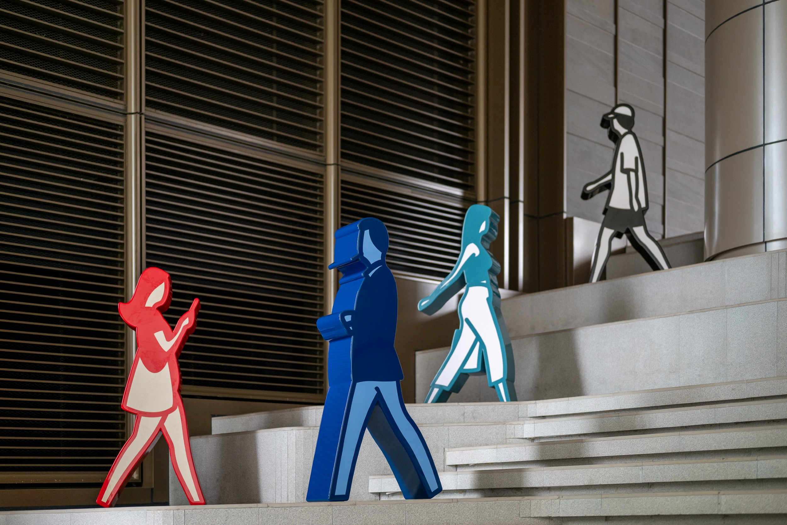 Red phone., Blue cigarette., Turquoise hair., Black cap. at One Bangkok