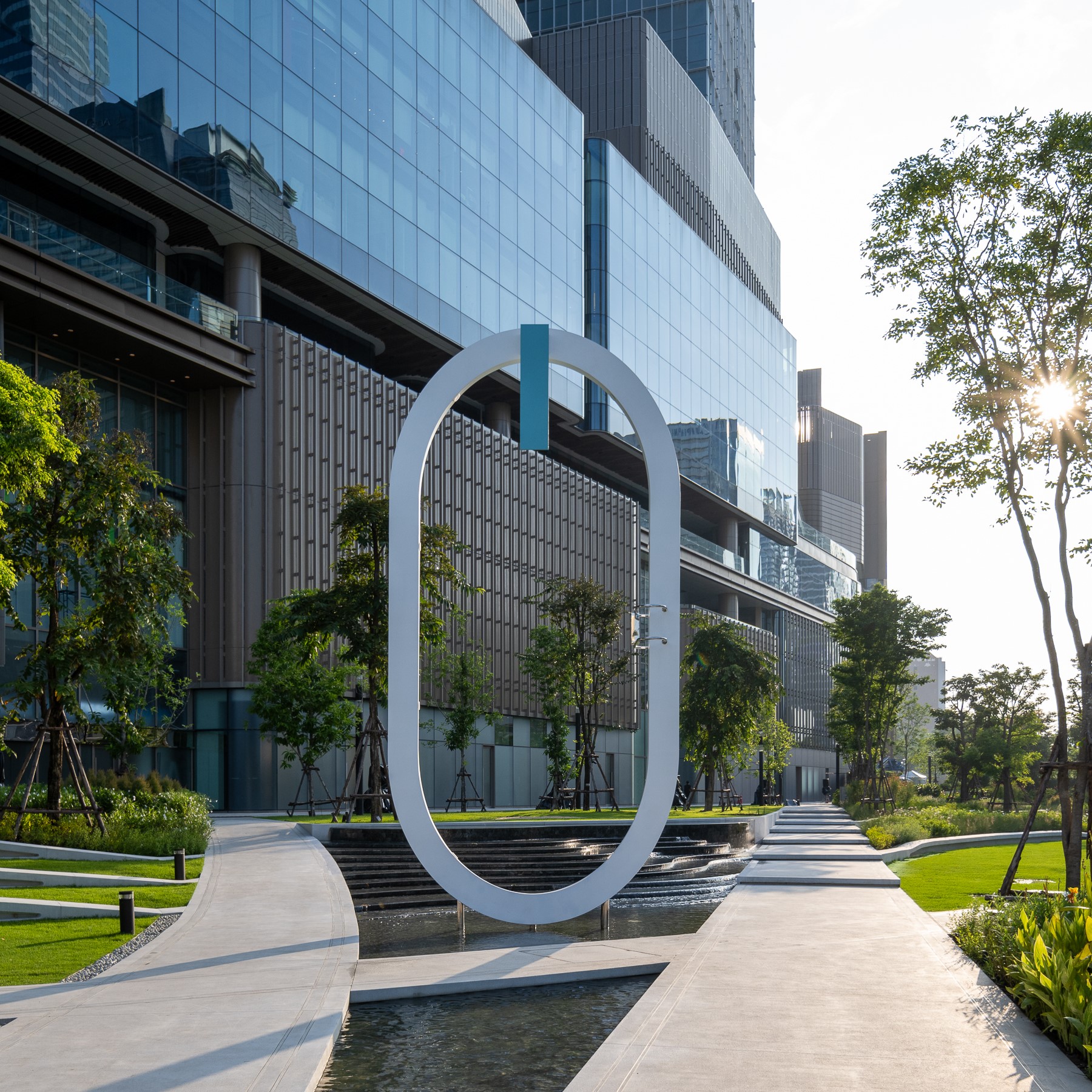 'Zero', a stainless-steel sculpture at One Bangkok, perfect for couples looking for fresh date ideas in Bangkok