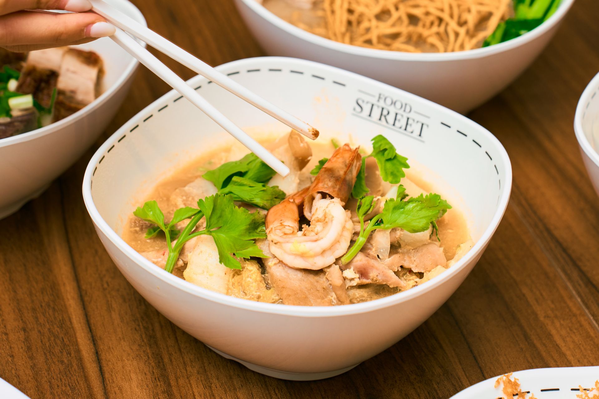 Sukiyaki is a popular street food dish at One Bangkok